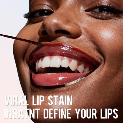 Vevivia Lip Stain - Lip Liner Stain, Long Lasting Peel Off Lip Stain, Natural Peel Off Lip Liner Stain with Tweezer, Easy to Use, Waterproof, Smudge-proof, Transfer-proof, Coffee