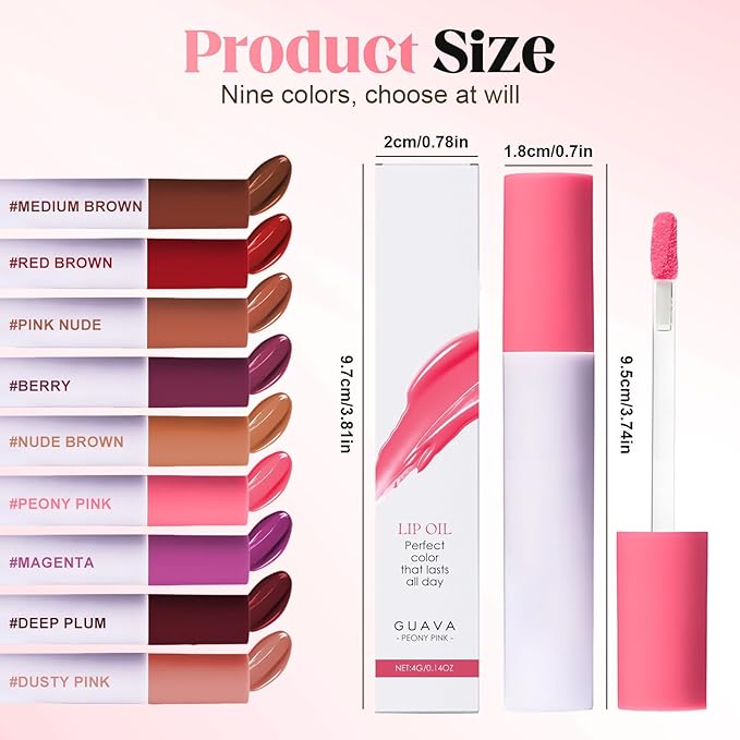 Lips Staining Lip Oil, 2026 New Lip Tint Lips Oil Long-Lasting Moisturizing, Plumping Hydrating Glossy Lip Glosses, Glossy Lip Stain Creamy Texture for Girl and Women (SWEET)