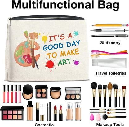 Art Teacher Makeup Bag - Art Lover Gifts for Women Artist & Teacher, Cosmetic Bag With Zipper Makeup Pouch
