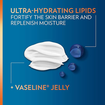 Vaseline Lotion for Men Extra Strength 3-in-1 for Face, Hands & Body + Original Lip Therapy for Dry Lips with Petroleum Jelly (3 Piece Set)