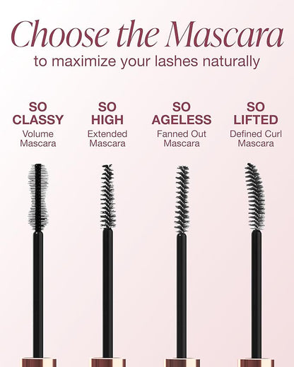 Mineral Fusion So Lifted Lash Defined Curl Mascara (Black) - Lash Lifting Mascara for Weightless Volume & Length - With Argan & Coconut Oils - Hypoallergenic