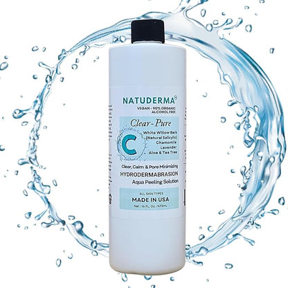 Hydrodermabrasion Solution Kit | Pore Minimizer Clarifying Serum for Hydrodermabrasion Machine, Clear Pure of 16oz | and Niacinamide Face Serum of 1oz by Natuderma