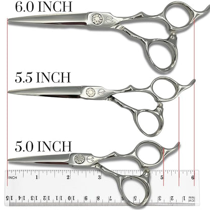 Set of Professional Hair Cutting Scissors in VG-10 Japan Steel - Includes Hair Cutting Scissors, Thinning Shears and Leather Case - Heritage for Pro's (5.5 Inch)