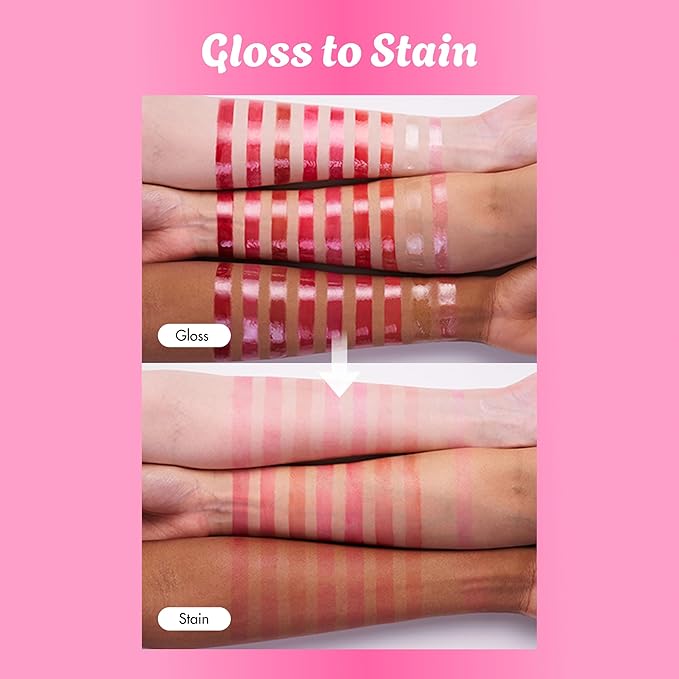 COLORGRAM Fruity Glass Tint #1004 Pink Gloss | Hydrating Lip Gloss for All-Day Wear | Long Lasting Moisturizing