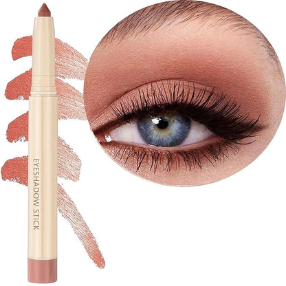 Eyeshadow Pencil Makeup, Waterproof Hypoallergenic Long Lasting Crayon, Highlighter Matte Cream Eye Shadow Stick, Glitter Primer Palette Shimmer Eyeliner Pen, Enthusiasm Matte