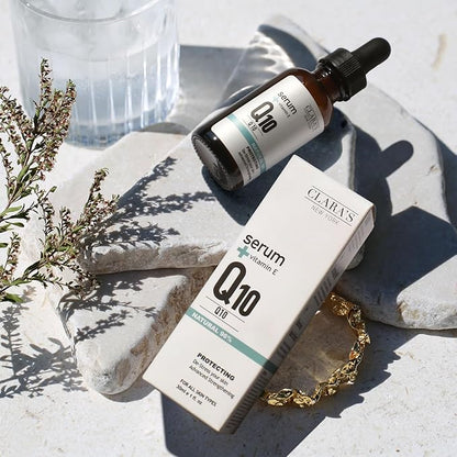CLARA'S NEW YORK Q10 Facial Serum with Vitamin E – Hydrating, Brightening & Skin-Supportive – 30ml / 1 Fl Oz – Made in USA