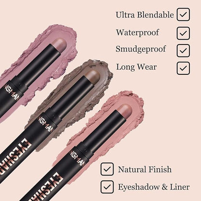 Purple Mauve Eyeshadow Stick Blendable Cream Eyeshadow Hypoallergenic Neutral Eye Shadow Stick, Waterproof Long Lasting High Pigmented Smokey eyeshadow Pencil (17# Mauve Matte)