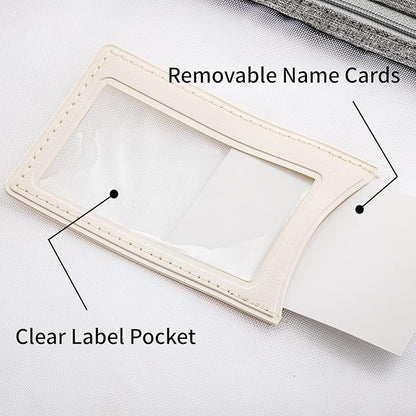 AVLA 4 Pack Student Book Pouches, A4 Mesh Zipper Bag with Handle, File Document Puzzle Bag with Name Card Pocket for Organizing Storage Board Games, School Office Appliances, Convenient to Carry