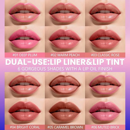 Jolilab Lip Stain Masque,Wipe Off Lip Tint,Waterproof,Transfer proof,Highly Pigmented,Ultra Long Lasting Lip Stain Peel off Makeup With Matte finish for All-day Wear.(#02 WARN PEACH)