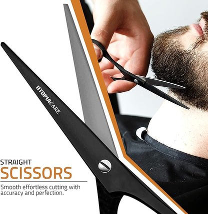 Utopia Care Hair Cutting and Hairdressing Scissors 6.5 Inch, Premium Stainless Steel shears with smooth Razor & Sharp Edge Blades, for Salons, Professional Barbers, Black