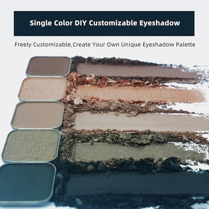 Magnetic Single Shimmer Champagne Eyeshadow with Metal Pan, Pressed Powder Eyeshadow Refill Pan, Pastel Highlight Shadow for Empty Magnetic Palette (Champagne Glow)