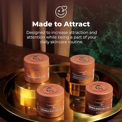 Crowned Skin Reign Cologned Body Butter | Fresh & Nautical Scent | Blended with Pink Pepper & Bergamot | Infused with Organic Shea & Mango Butters | Moisturizing Formula with All-Day Fragrance | 5oz