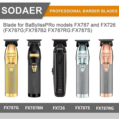 BLACKFX 2.0 Replacement Blades Compatible with BaBylissPRO FX787 & FX726 Trimmers, for Outlining Hair Trimmers (FX787) and Trimmers (FX726) -black