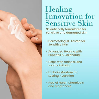 RemeVerse Radiation Cream – Unscented, Gentle, Hyaluronic Acid, Peptides & Calendula Cream for Burns, Soothing Skin and Hydrate Sensitive Skin, Radiation Treatment Skin Care – 6 fl oz