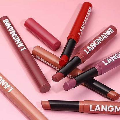 Dark Red Lipstick For Women Matte Highly Pigmented Lip stick Hypoallergenic Waterproof Long Lasting Lipsticks Quick Makeup Lightweight Portable # 12