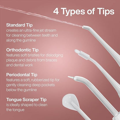 AquaSonic Water Flosser - Cordless Rechargeable Water Flossers for Teeth Cleaning - Waterproof Aqua Flosser, Portable Oral Irrigator for Dental Cleaning with 5 Jet Tips – Braces Home Travel