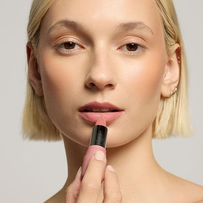 pūrlisse Velvet Crush Long Lasting Lipstick - Matte Finish Hydrating Lipstick - Enriched with Bakuchiol, Mango Seed & Shea Butter to Soften & Smooth Lips - Pinky Nude (0.12 oz)