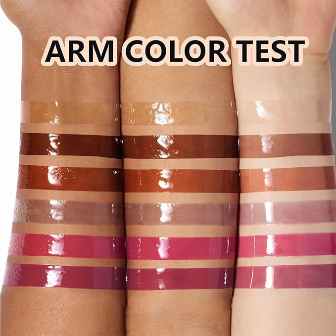Super Lustrous Lip Oil, Non-Sticky, Hydrating, Hypoallergenic, Waterproof, High Shine Finish (02# Warm Nude)