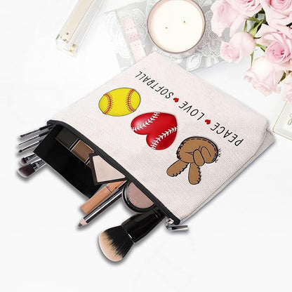Softball Cosmetic Bag for Women, Birthday Gifts for Softball Lovers, Coach & Team