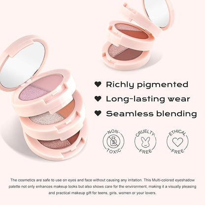 Color Nymph 6 Colors Eyeshadow Makeup Palette | 6-IN-1 Multi-Colored Shimmer & Matte Long-Lasting Travel Size Eye Shadow Make up Kit, Stacked Makeup Design Includes Eyeshadow Brush and Mirror