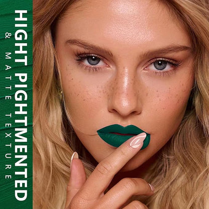MAKI YIKA Green Lipstick for Women Color Stay Long Lasting Lipsticks, No Smudge Matte Liquid Lipstick Transferproof Cruelty-Free Lip Color, FORBIDDEN FOREST