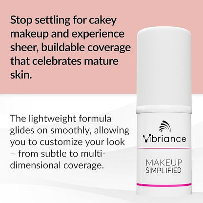 Vibriance Complexion Sticks - Foundation for Mature Skin - Sheer, Buildable Coverage Face Makeup Foundation for Older Women - 3-in-1 Base, Contour, Concealer - Medium
