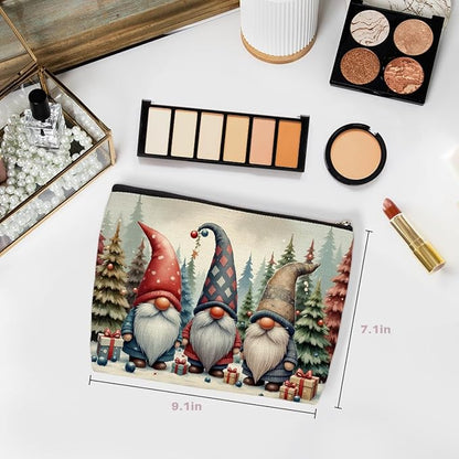 Christmas Gnome Makeup Bag, Large Capacity Travel Makeup Case Cosmetic Bags for Women, Portable Pouch Purse Travel Essentials Toiletries Accessories, Christmas Birthday Gifts for Women
