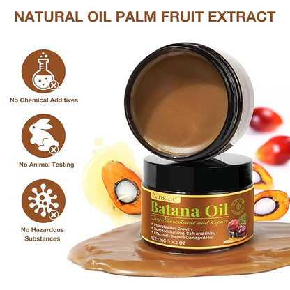 Raw Batana Oil for Hair Growth, Pure Unrefined and Organic Dr. Sebi Hair Growth Oil from Honduras, Batana Hair Growth Oil for Repairs Damaged Hair & Prevent Hair Loss (1pcs)