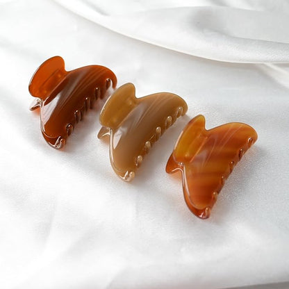 Handmade Celluloid Acetate French Design Barrettes Tortoise Shell Claws Hair Claw Luxury Fashion Accessories Hair Clip for Women (toffee)
