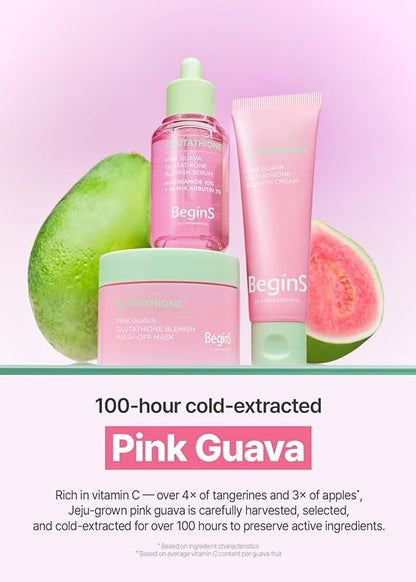 Pink Guava Glutathione Blemish Serum 1.01 Fl Oz, Uneven Skin Tone Care Serum with 99% Pure Glutathion, Niacinamide, Vitamin C, Fast-Absorbing Hydrating Texture, Korean Skincare