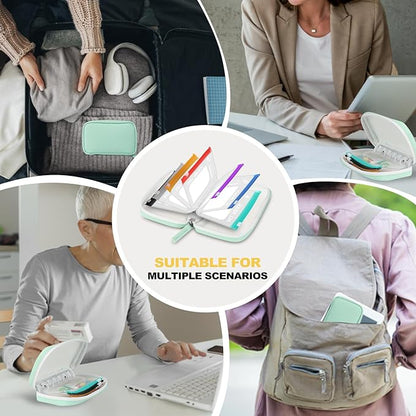 A7-L Water-Proof Pill Pouch Set， Large Pill Organizer, BPA Free, A7-L Pill Loose-Leaf Storage with Color-Coded Medicine Pouches, Reusable Travel Medicine Organizer， Zippered Pill Organizers Weekly