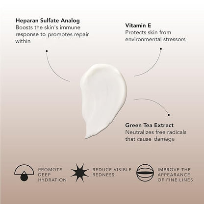 Senté Dermal Repair Facial Cream | Nourishing for Rosacea & Sensitive Skin | Hydrate & Rejuvenate | with Patented HSA, Vitamin E & Green Tea Extract - 1.7 Fl Oz