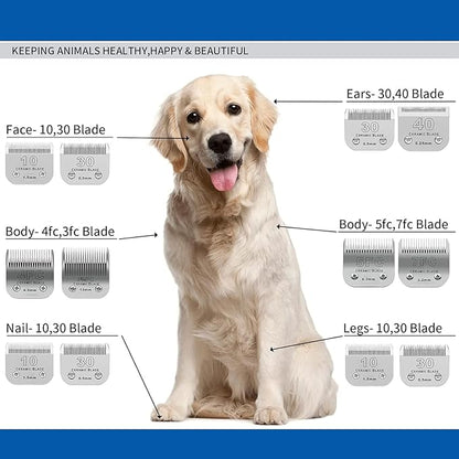 40# Detachable Pet Dog Grooming Clipper Ceramic Blade,Compatible with Andis Size 40 Cut Length 1/100"(0.25mm),Compatible with andis/wahl/Oster Dog Clippers 1PCS