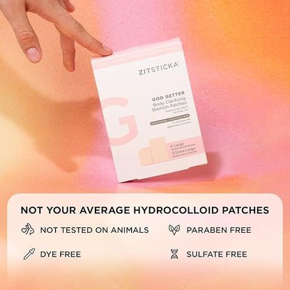 ZitSticka Pimple Patches for Face and Body, Goo Getter Hydrocolloid Patches to Cover Zits & Blemishes, Acne Patches or Zit Spot Stickers, Body Blemish Patch (Body Patch 9 Pack)