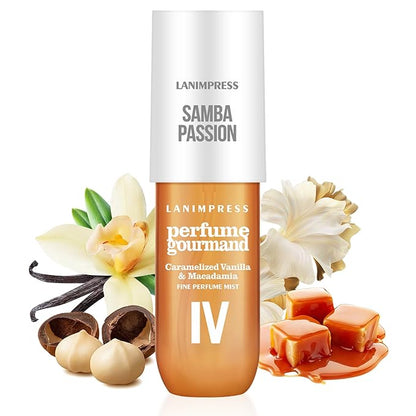 Perfume - No.4，Body Spray For Women（Eau De Perfum） Hair & Body Fragrance Mist，Amber Gourmet Tune（Roasted Macadamia Nuts+ Caramel Vanilla + Coconutblossom ） Perfumes For Women（3 fl oz）