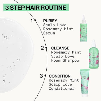 Pacifica Scalp Care Set – Rosemary Mint Daily Scalp Refresher, Detoxifying Serum & Clarifying Scalp Massager for Healthy, Hydrated Scalp, Vegan & Cruelty-Free