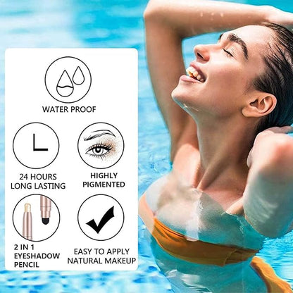 Black Eyeshadow Stick Makeup, Waterproof Hypoallergenic Long Lasting Cream Eye Shadow Pencil, Highlighter Matte Crayon eyes liner, Glitter Primer Palette Shimmer Eyeliner Pen