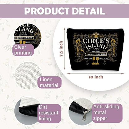 Funny Greek Mythology Circe's Island Makeup Bag, Greek Mythology Gifts, Literature Gifts, Dark Academia Cosmetic Bag Toiletry Bag for Women