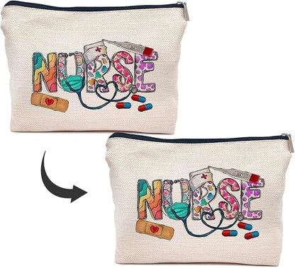 IWXYI Nurse Life Nursing Women's Makeup Make Up Bag Zipper Pouch Travel Toiletry Gifts For Women Nurse,Nursing Bags For Nurses,Nurse Appreciation Gift Nursing Graduation Gift Nursing Gift