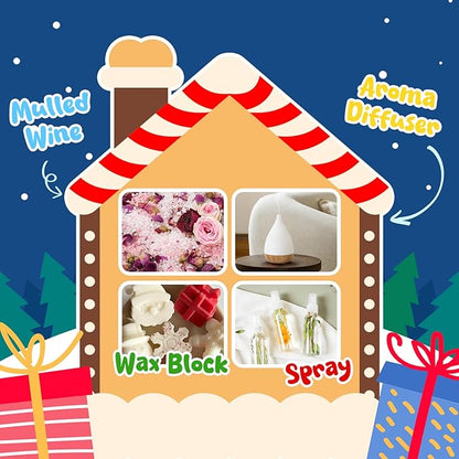 Holiday Essential Oils Set, Fragrance Oil Set for Diffuser, Scent Diffuser Oil for Candle Making-Vanilla Cinnamon Cookies, Caramel Apples, Gingerbread, Fir Cedar, Orange Cloves, Mulled Wine