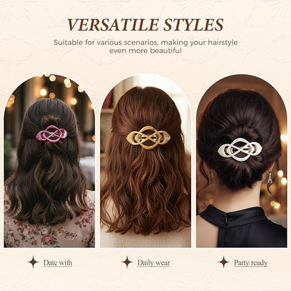 Vintage French Barrette Hair Clips, Hair Barrettes Hair Accessories for Women Girls, Elegant Retro Non Slip Clip with Classic Design Thick to Thin, Stylish Accessories Hair (Gradient Color, 4PCS)