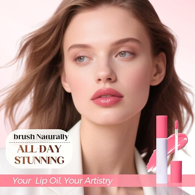 Lips Staining Lip Oil, 2025 Upgrade Lips Staining Long-Lasting Moisturizing Lip Oil Both an Oil and a Stain, Dynamic Finish Lip Tint Lips Oil Glossy Creamy Texture for Girl and Women (TAMARIND)