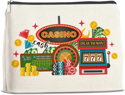 Casino Gifts Makeup Bag Vegas Casino Gifts for Women Friends Traveler Cosmetic Bag Zipper Makeup Pouch Gift