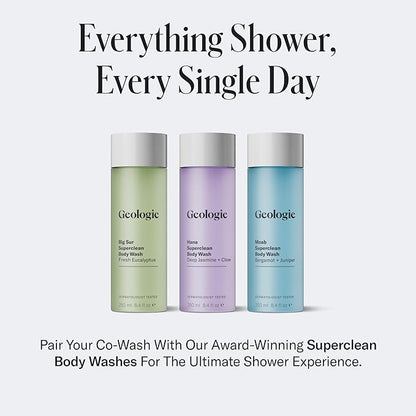 Geologie Smoothing Hair Co-Wash | 4-in-1 Hair Cleanser, Conditioner, Mask & Serum | Avocado Oil, Coconut Oil, Squalane & Vitamin B5 Formula For Men & Women | Eco-Friendly Pouch 84% Less Plastic
