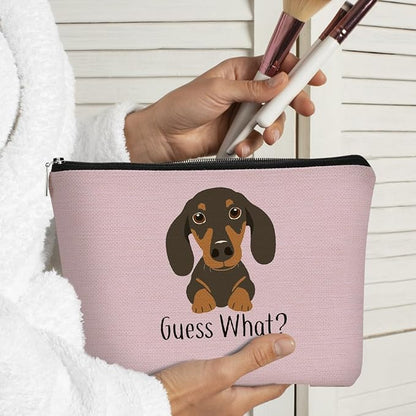 Dachshund Gifts Makeup Bag - Dachshund Cosmetic Bag for Women, Dog Mom, Teen Girls & Daughter