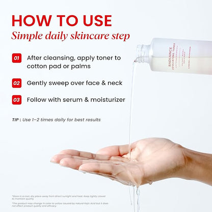 Koji White Exfoliating Toner for Face with 5% PHA BHA Toner, 2% Niacinamide, Kojic Acid & Hyaluronic Acid | Hydrating & Soothing Facial Toner | Unscented, Sensitive, Vegan, 150ml (5.07 Fl Oz)
