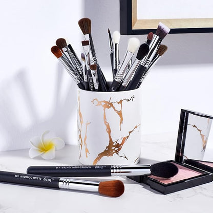 Jessup Brand 19pcs Professional Makeup Brush Pro Set Beauty Eyeshadow Blending Eyeliner Smoked Sloom Cosmetics Tool kit T131 Silver/Black