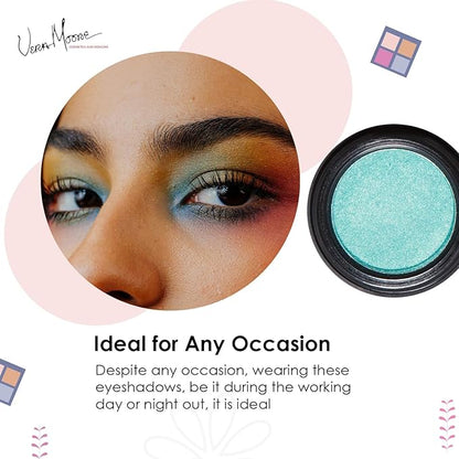 Vera Moore Eyeshadow, Highly Pigmented Eyeshades and Textures, Provide Bold and Lasting Looks, Suitable for Any Event, Easily Blendable Eye Makeup in Multiple Shades. (Aqua)