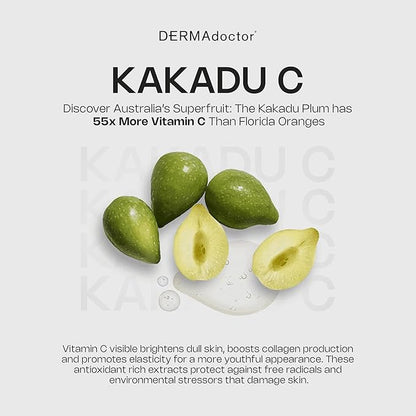 DERMAdoctor Vitamin C Facial Cleanser, Daily Face Wash, Toner, Makeup Remover | High-Potency Vitamin C from Kakadu Plum, Facial cleanser, Face Scrub, Cleanse Pores, Removes oil, Sunscreen, Pollutants