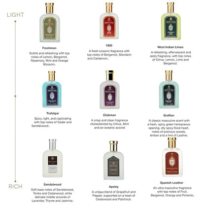 Truefitt & Hill Luxury Cologne - West Indian Limes - Premium Long-Lasting Citrus and Clove Men's Fragrance Presented in a Beautifully Etched Traditional Atomizer Bottle - 3.38 oz